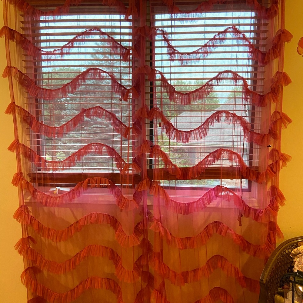 84in Pink Sheer Curtains